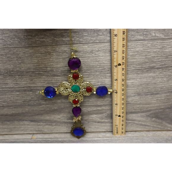 Hanging Christmas Tree Ornaments Jewel Cross Angel Bell Religious Home Decor - Picture 10 of 16